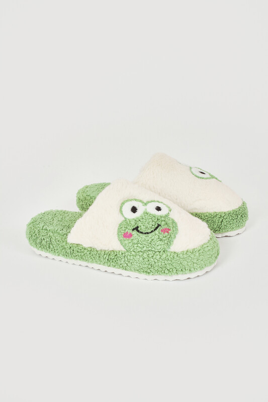 Yeşil Kurbağa Ev Terliği 