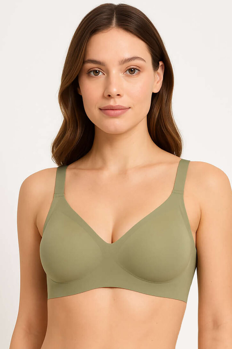 Yeşil Lazer Kesim Dikişsiz Balensiz Sütyen - 1
