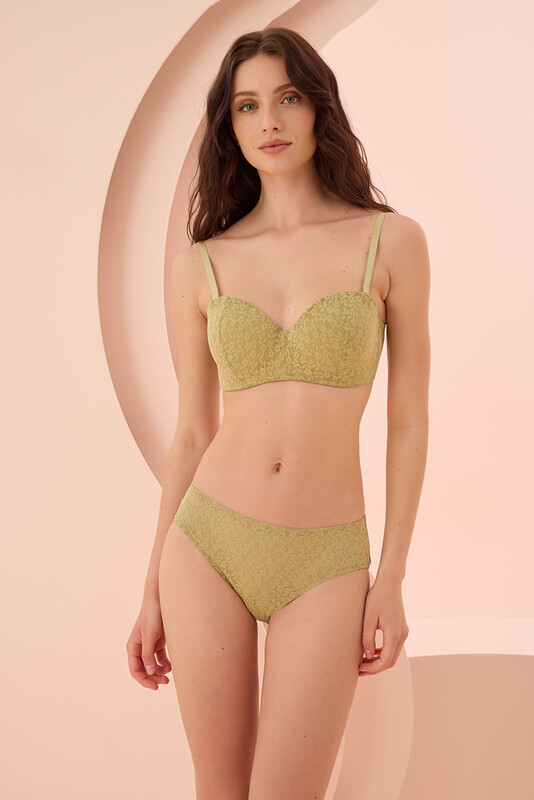 Yeşil Nirvana Desteksiz Straplez Tek Sütyen - LOYA