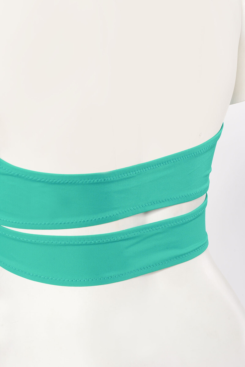 Yeşil Straplez Tek Üst Bikini - 2