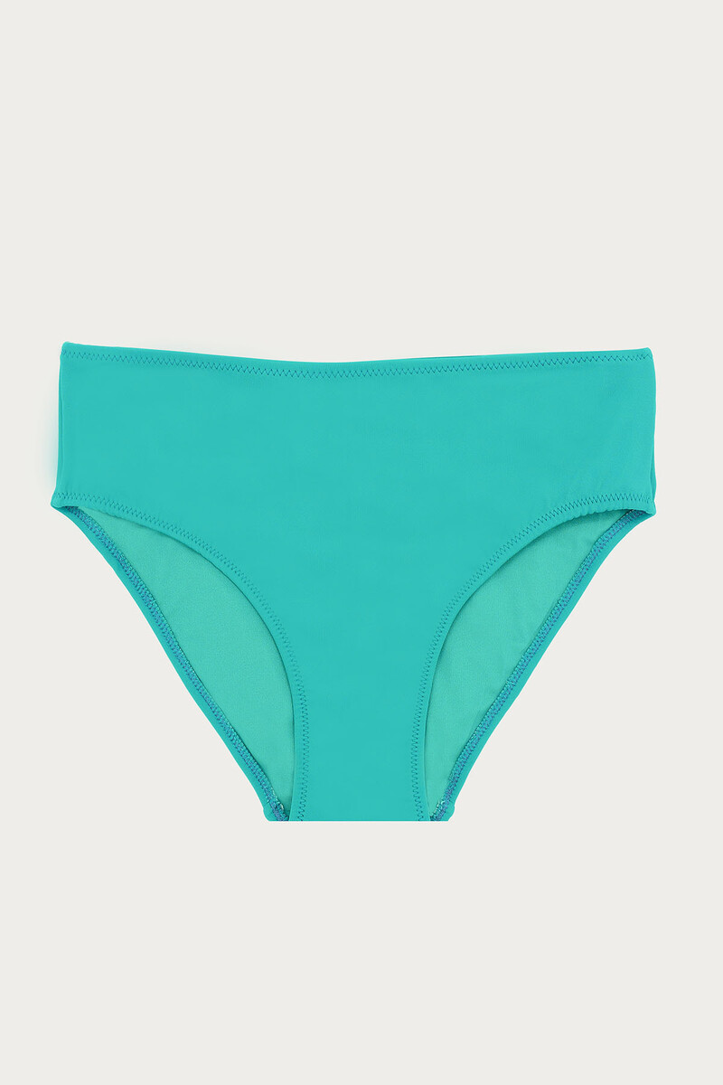 Yeşil Yüksek Bel Tek Alt Bikini - 1